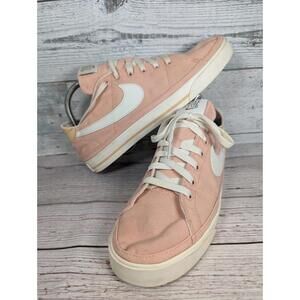 Women's Size 9.5 - Nike Sun Club Court Legacy Sneakers Canvas Pink White